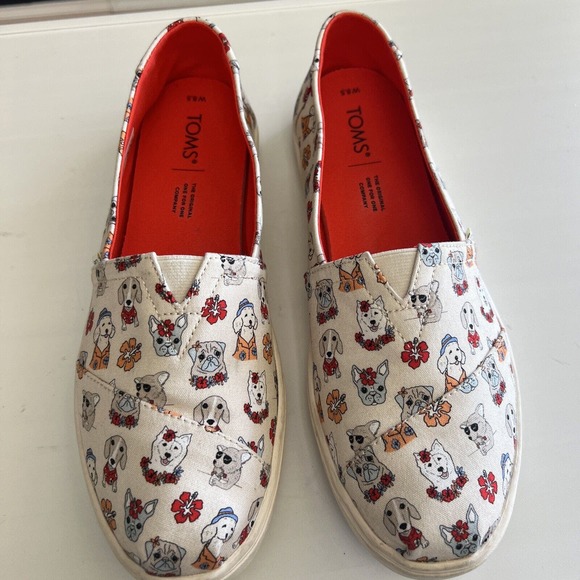 Toms Women Alpargatas Cupsole Canvas OrthoLite Natural Tropical Dog Print‎ 8.5 - Picture 2 of 16